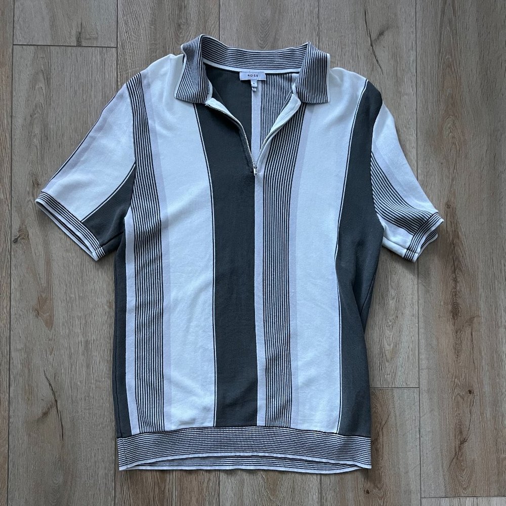 REISS STRIP SHORT SLEEZE SHIRT